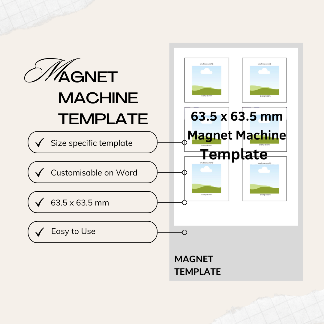 50 x 50 & 63.5 x 63.5 mm Customisable Magnet Machine Template - Magnet Making