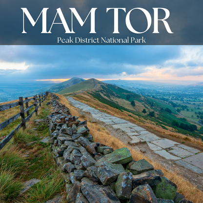 An iconic photo of mam tor in the Peak district